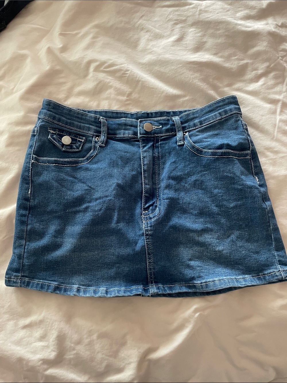 SHEIN Dark Blue Denim Mini Skirt
